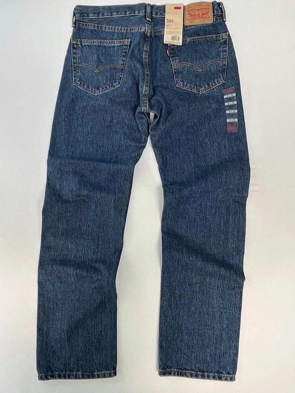 levis 505 Mens Regular Fit Straight Legs Blue Denim Medium Wash Jeans 33x32 NEW